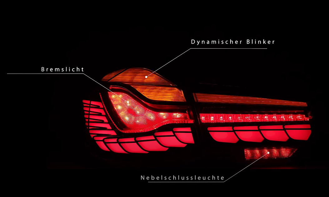 OLED Black line look achterlichten passend voor BMW 3 serie F30 en M3 F80