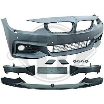 Bumper voorzijde HD Tuning BMW 4 Serie voor voertuigen met park distance control, voor voertuigen met koplampenreiniging, Tuning sport bumper, met sensorhouder 1245350