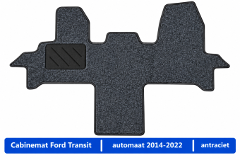 Cabinemat Ford Transit (Automaat) campermat 2014-2022 (Antraciet)