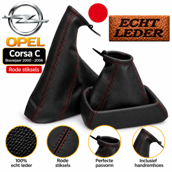 Opel handremhoes met rode naden