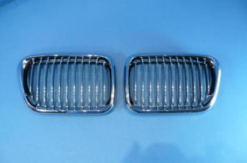 Grill Nierenset voor BMW E36 3-serie Zwart Chroom 1996-1999
