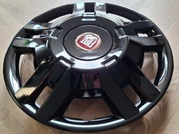 Wieldoppen Fiat Ducato 15 inch Zwart Rood logo (set van 4 stuks)