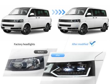 FULL LED koplampset T6 LOOK! voor Volkswagen T5 2010-2015
