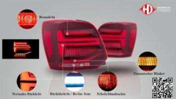 Achterlichten set VW Polo Dynamisch Rood BJ 2009-2017 2206896