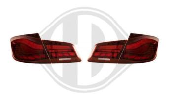 Achterlichten set BMW 5-Serie F10 2010-2017 Dynamisch 3D O-LED donker rood