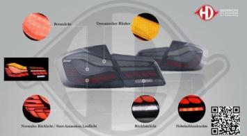 Achterlichten set BMW 5-Serie F10 2010-2017 Dynamisch 3D O-LED Rook Grijs