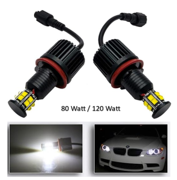 H8 WITTE LED Angel Eyes Bulbs BMW E87, E82, E90, E91, E92, E70, E71, E60, E61, E89, E63, E64,