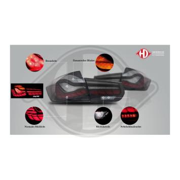 OLED Black line look achterlichten passend voor BMW 3 serie F30 en M3 F80